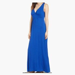Brand new V-Neck Jersey Maxi Dress Blue Petite M